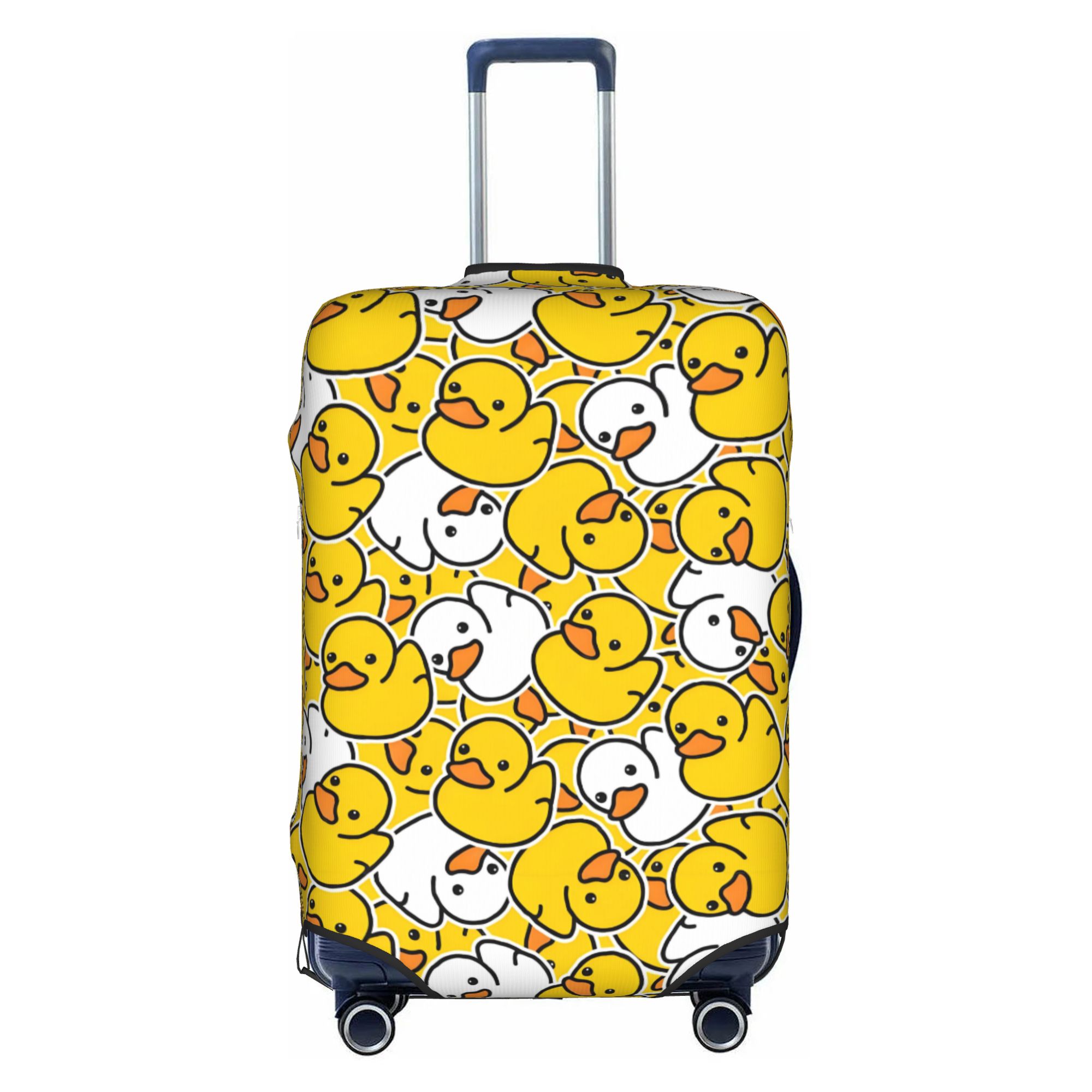 Luggage Cover Protector - Custom Funny Rubber Duck Bathing Cartoon