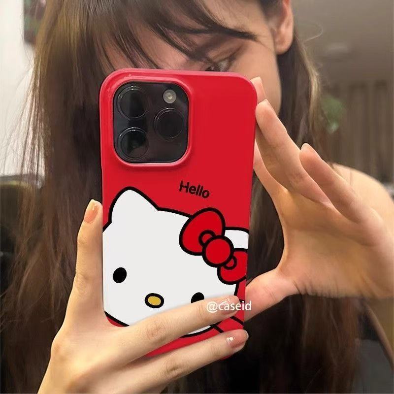 Luggage Cover Protector - Cartoon Cute Cat Apple Core Phone