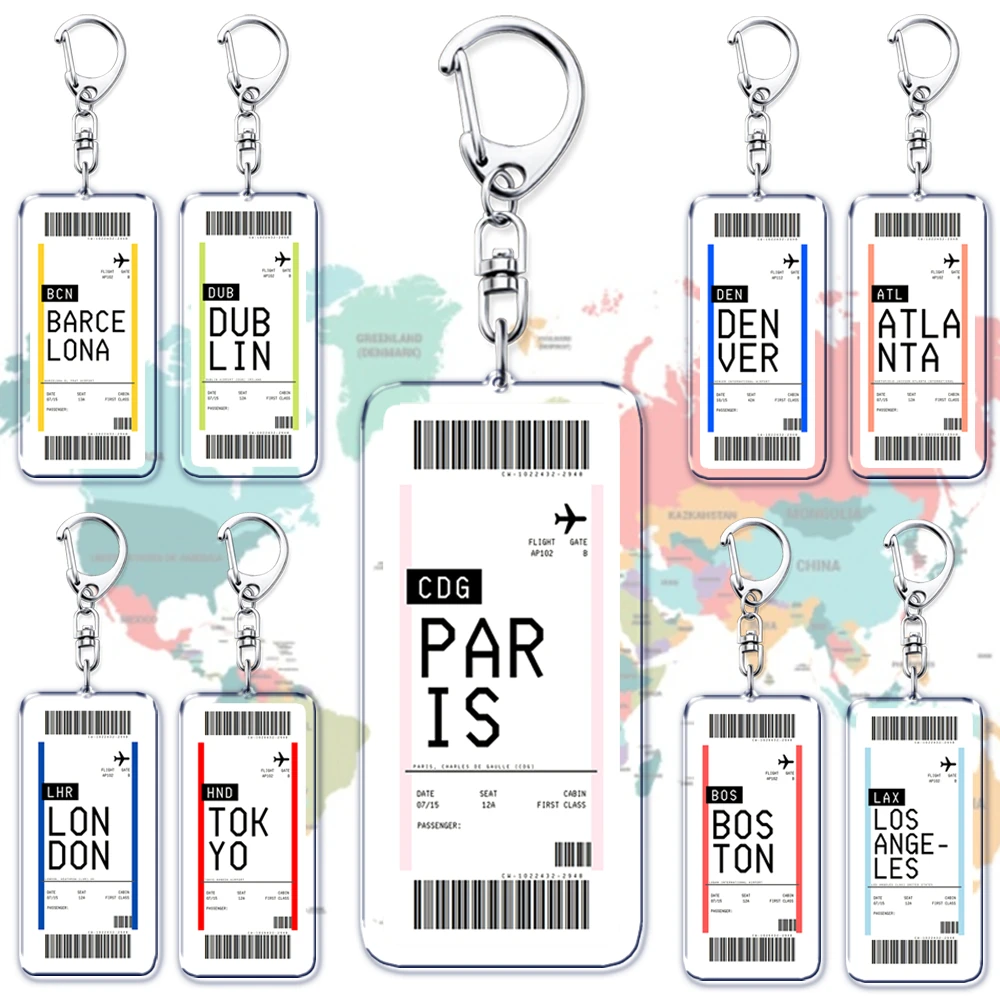 Travel Accessories India - Plane Ticket Boarding Pass Keychain Boston
