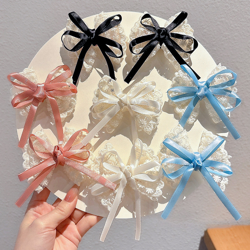 2Pcs Elegant Lace Bow Hairpins - Travel Accessories Aesthetic review and price
