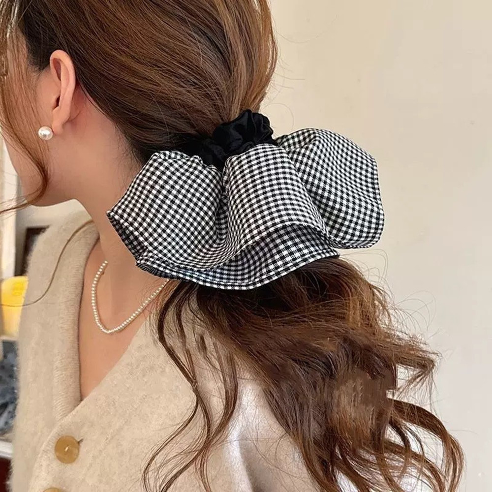 Extra Large Plaid Hair Ties El - Travel Accessories Aesthetic review and price