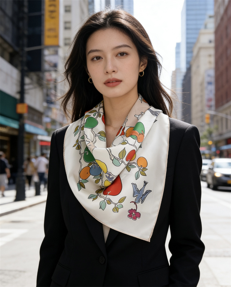 AB Faced Print Silk Scarf 18MM - Travel Accessories Aesthetic review and price