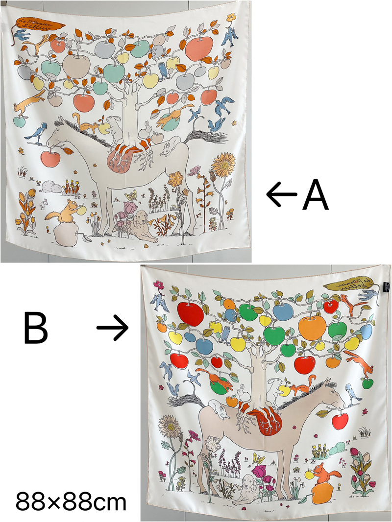 AB Faced Print Silk Scarf 18MM - Travel Accessories Aesthetic review and price