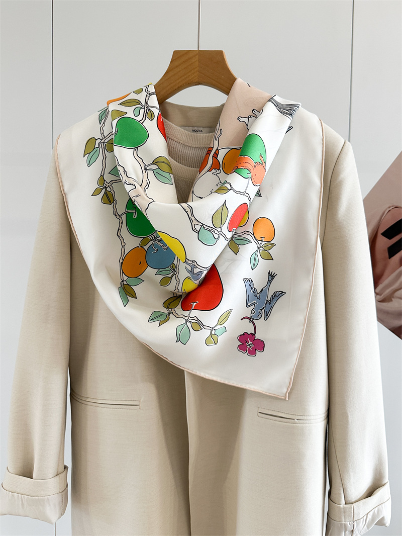 AB Faced Print Silk Scarf 18MM - Travel Accessories Aesthetic review and price